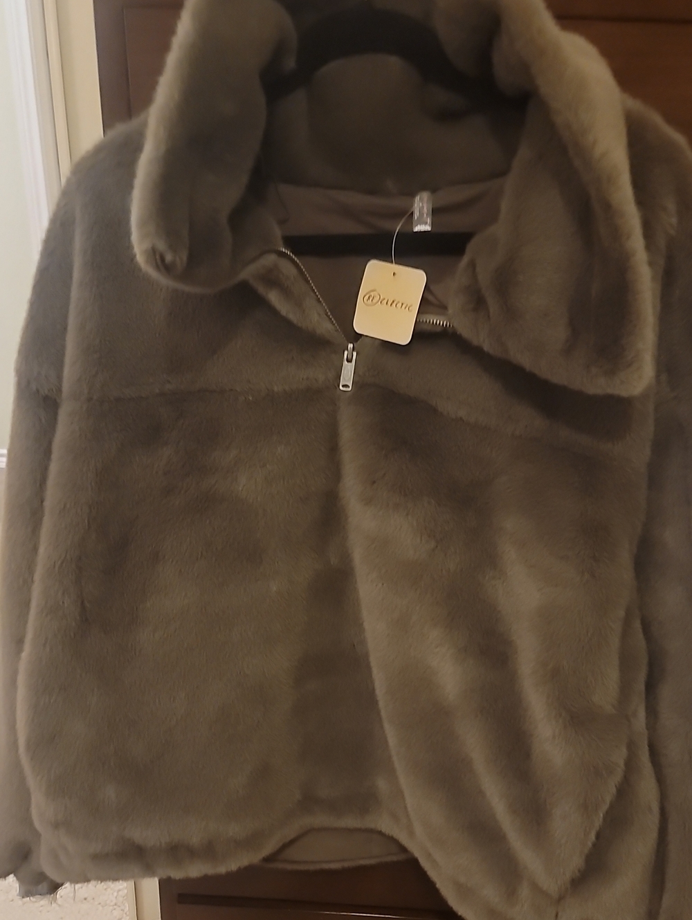 NWT FP Movement by Free People Plush 1/4 Zip-Up Teddy Jacket in Cocoa Brown